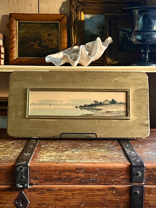 Antique Panoramic Coastal Watercolor