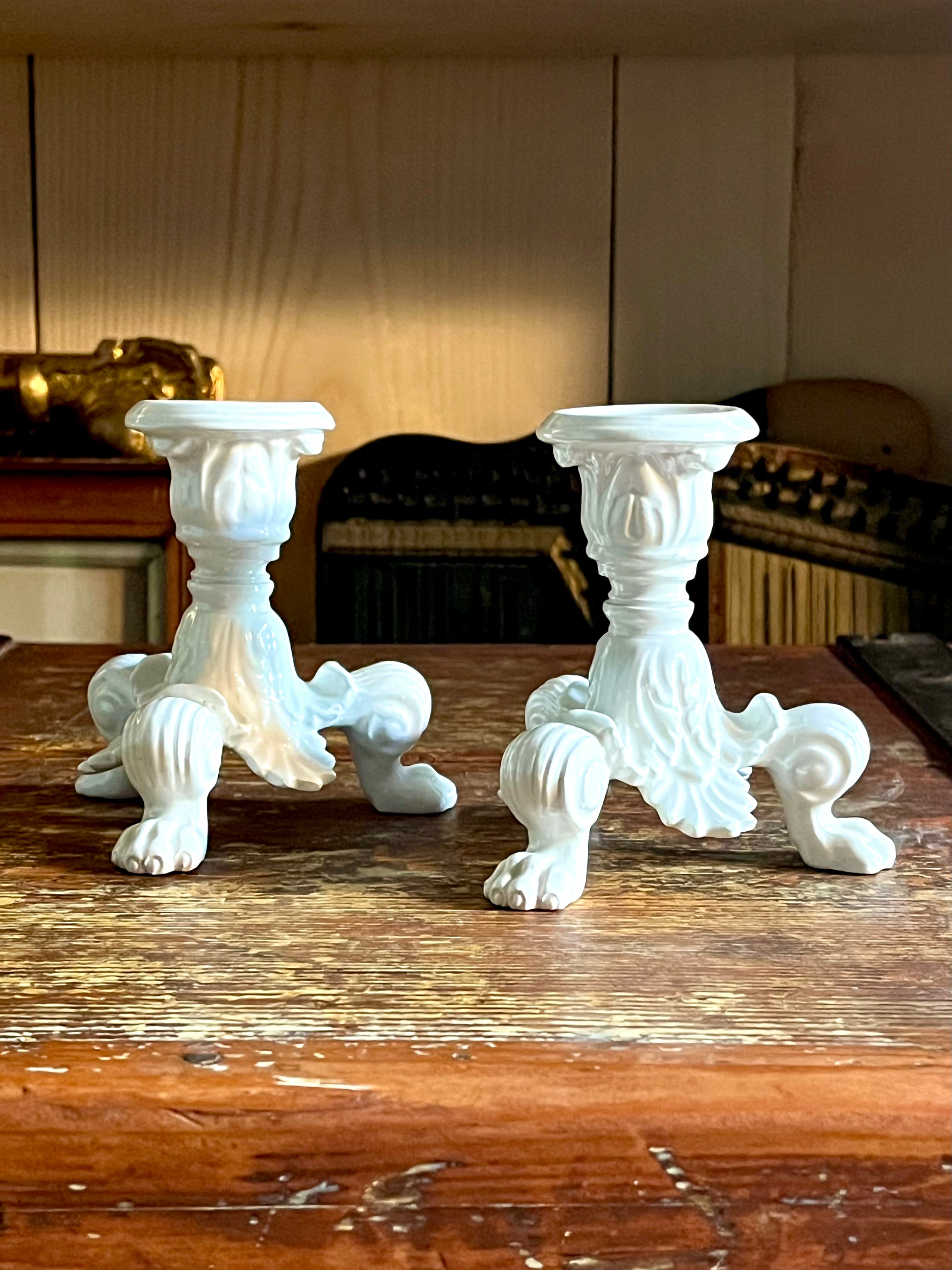 Italian Lion Footed Candleholders