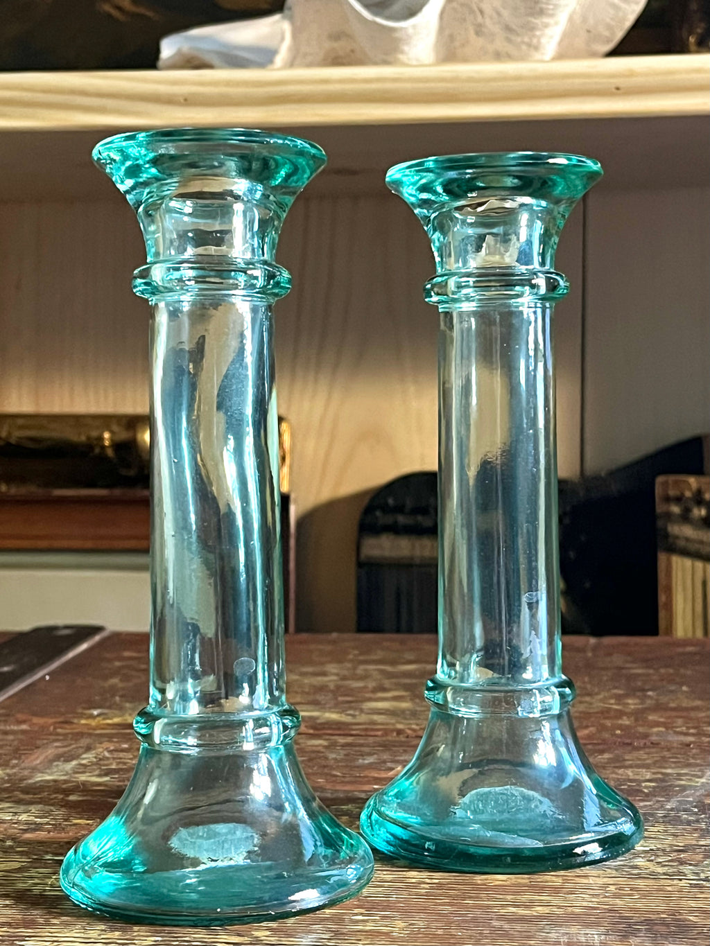 Vintage Glass Candlesticks
