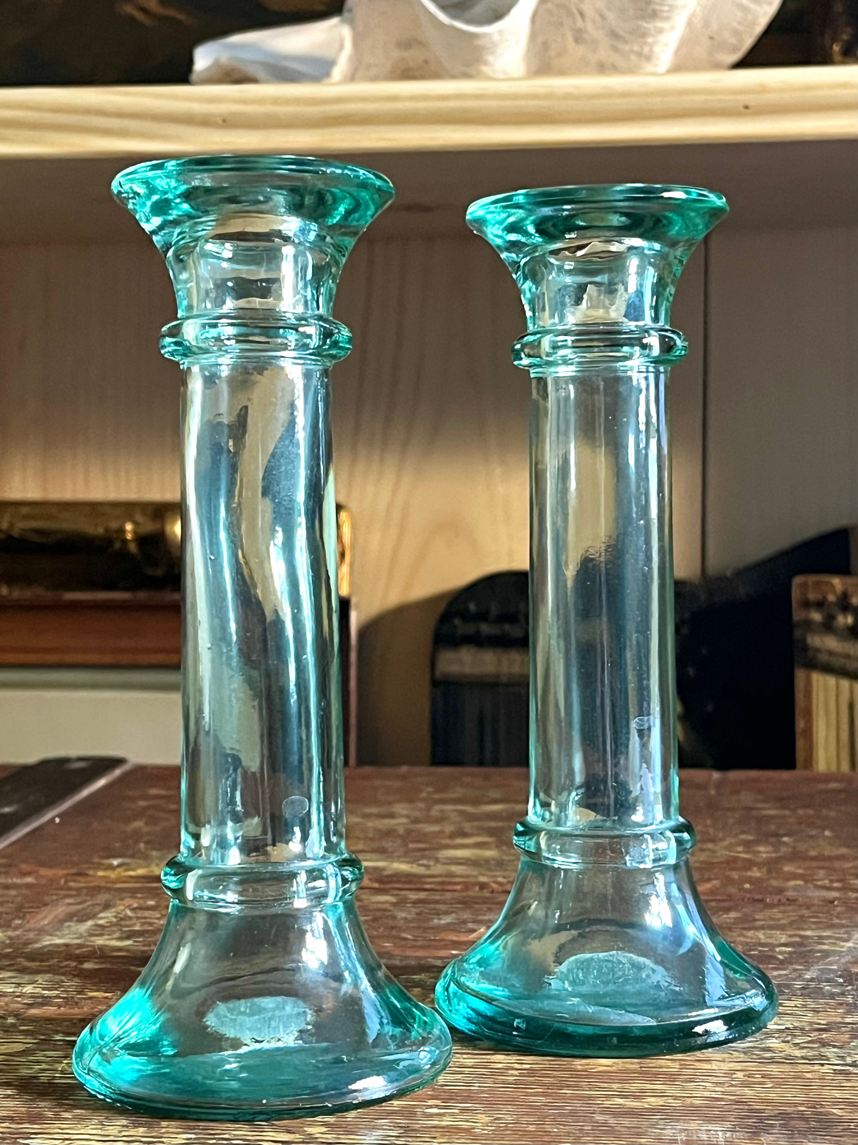 Vintage Glass Candlesticks