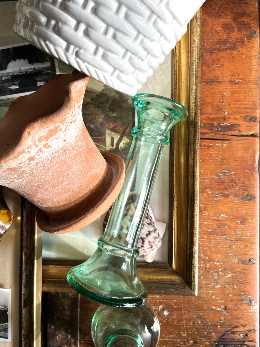 Vintage Glass Candlesticks